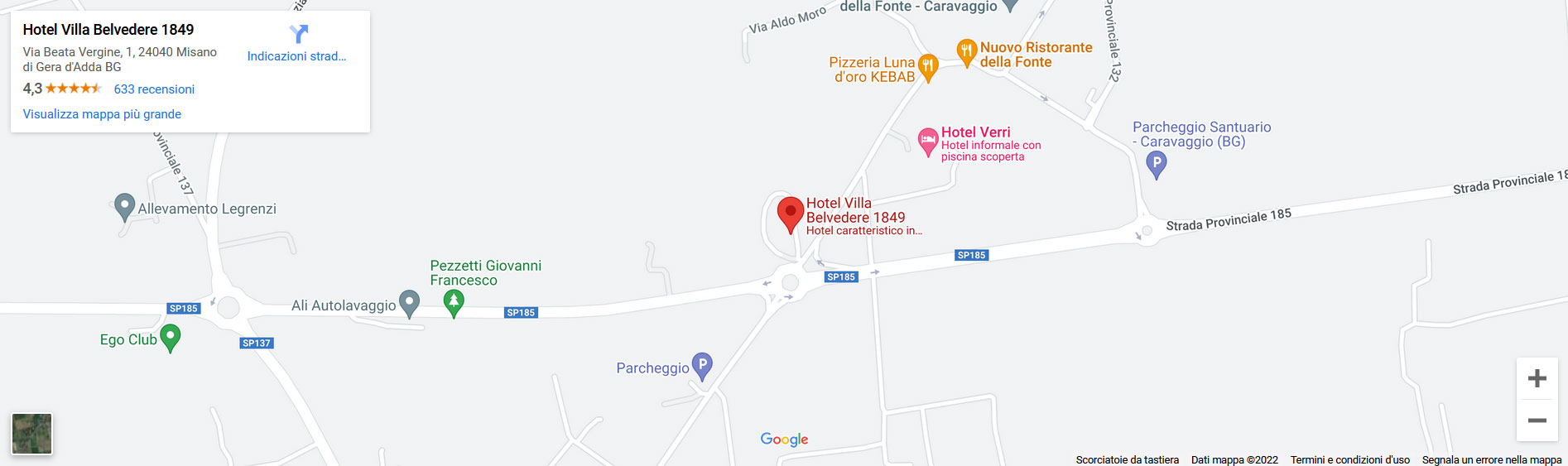 Mappa Villa Belvedere Misano Di Gera D'Adda (BG)